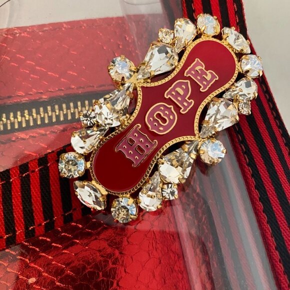 Lisa C Bijoux Swarovski PVC Crossbody Italy NWOT - Picture 8 of 10